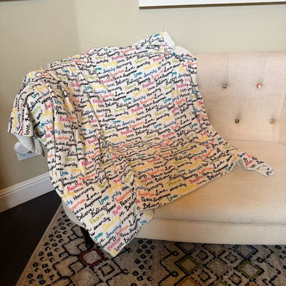 Set of 2 Inspirational Super Soft Throw Blankets 5 foot x 4 foot